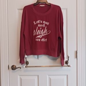 Z Supply Burgundy Sweatshirt with Playful Slogan